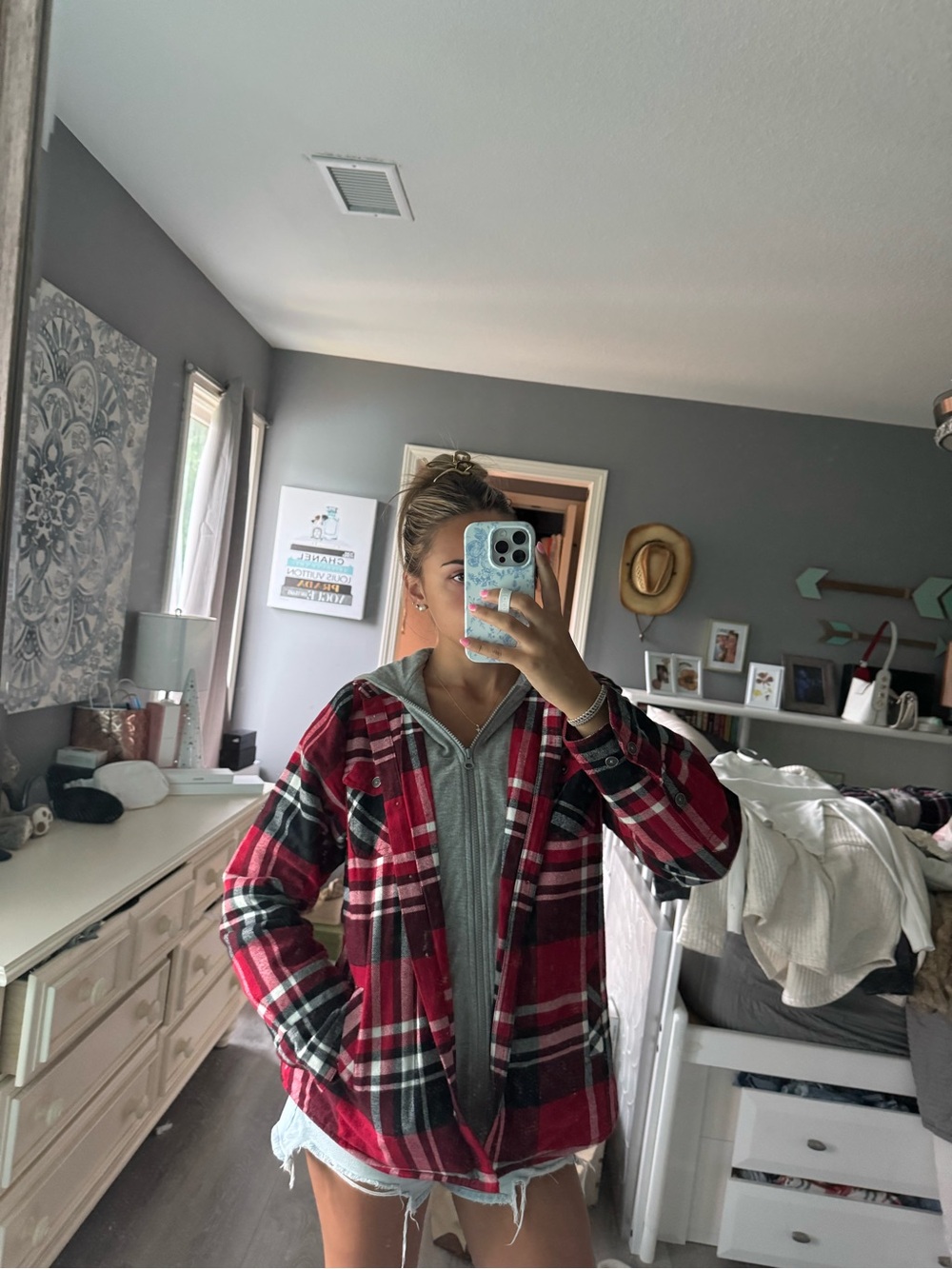 Natural Reflections Red Black Plaid Jacket